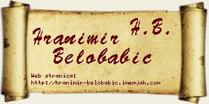 Hranimir Belobabić vizit kartica